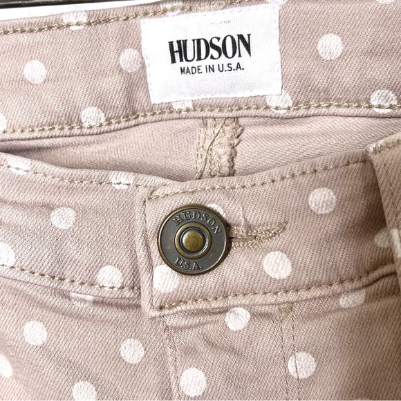 ⭐️ Hudson Polka Dot Nico Skinny Jeans Women’s 27 Taupe White USA Made - Picture 5 of 12